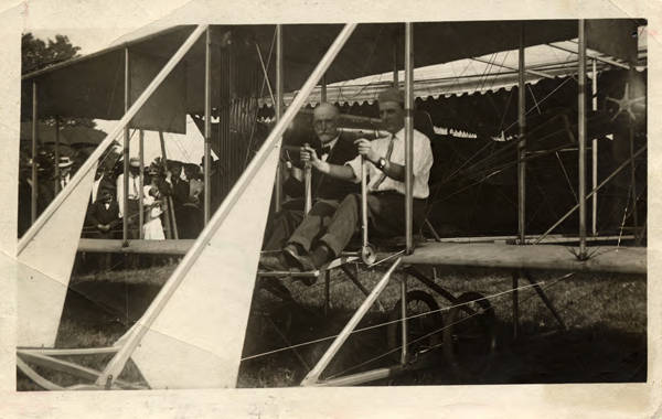 Founder of A I Root Candle in Wright Brothers Airplane 1915